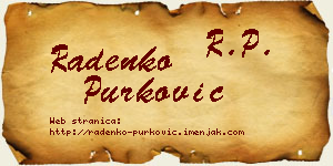 Radenko Purković vizit kartica
